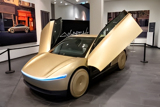 Tesla Cybercab futuristic autonomous electric robotaxi with sleek modern design and AI-powered self-driving technology
